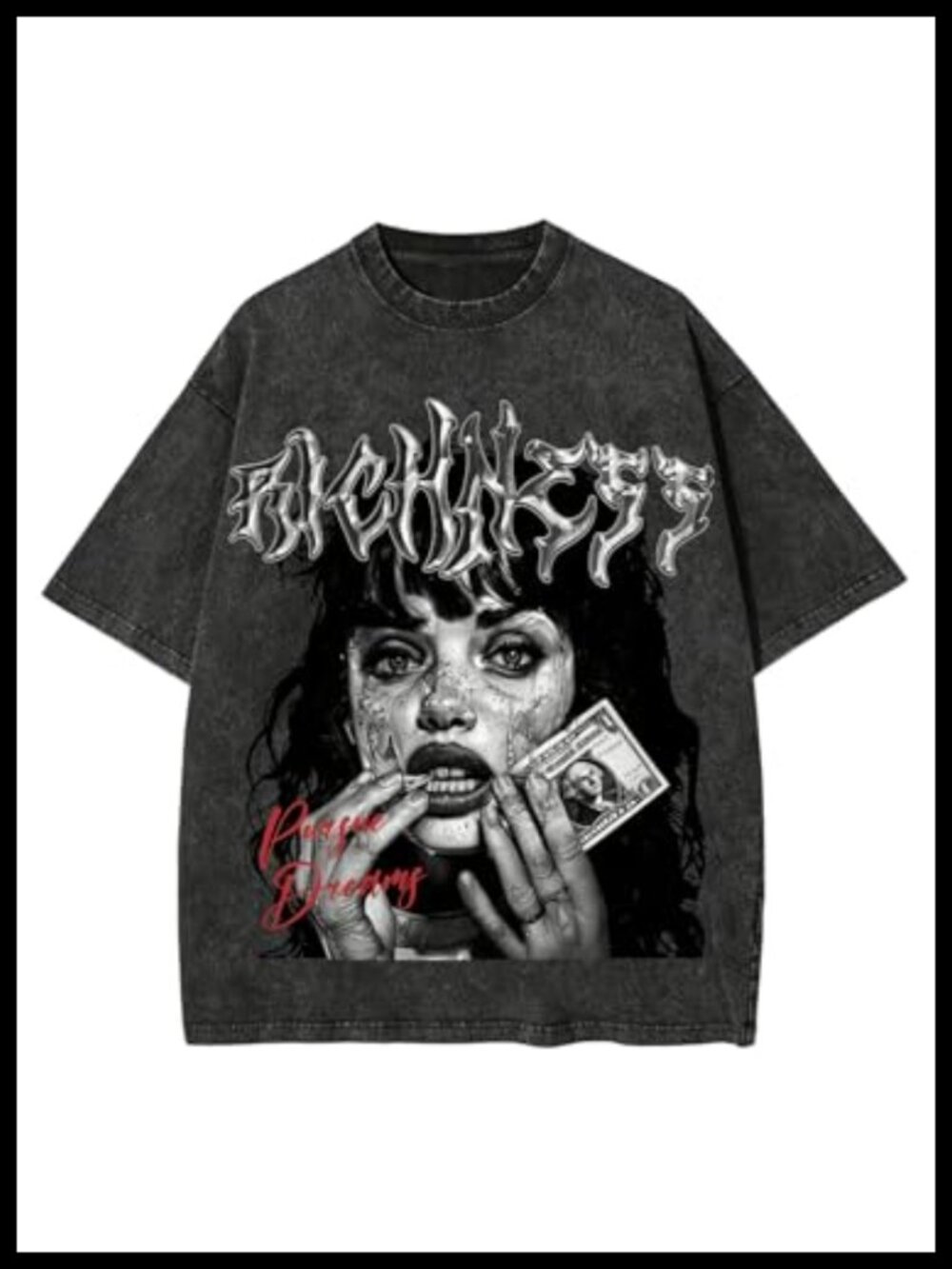 Men's Graphic T-Shirt Letter Print Short Sleeve Washed Loose Fit Tee